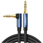 UGREEN blue 90° 1m Καλώδιο με γωνιακό επίχρυσο Mini jack 3,5mm AUX